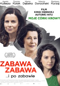 Na plakacie do polskiego filmu Zabawa Zabawa widnieją trzy kobiety w różnym wieku. Ich miny są poważne. Tytuł filmu i napisy końcowe w języku polskim pojawiają się nad i pod ich wizerunkami.