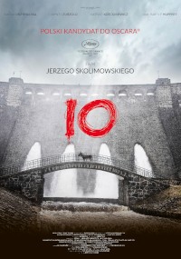 Plakat filmu przedstawia tamę, z której wylewa się woda, most z przodu i małą postać osła. Duży czerwony tekst IO jest wyśrodkowany. Polski tekst powyżej zapowiada film jako polskiego kandydata do Oscara, reżysera Jerzego Skolimowskiego.